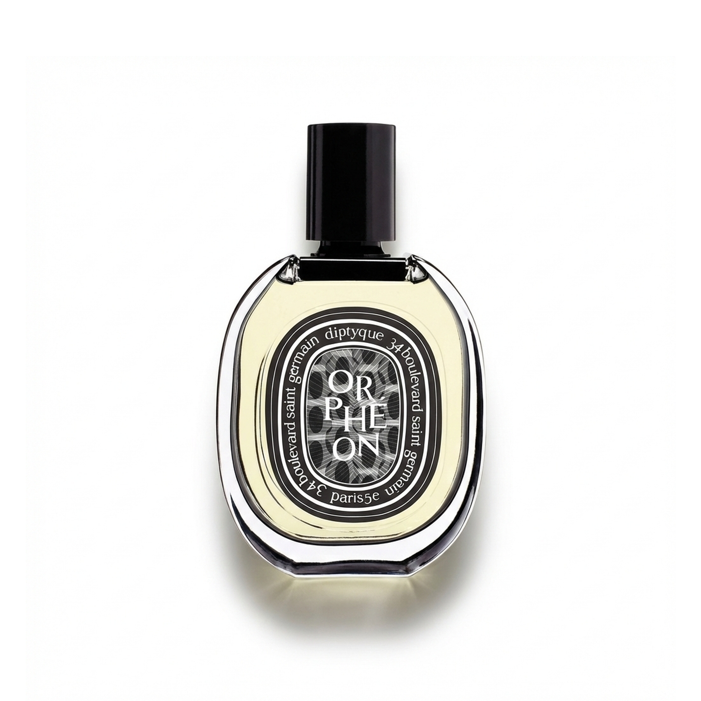 Bottle of DIptyque Orpheon EDP fragrance on a white background with soft shadow