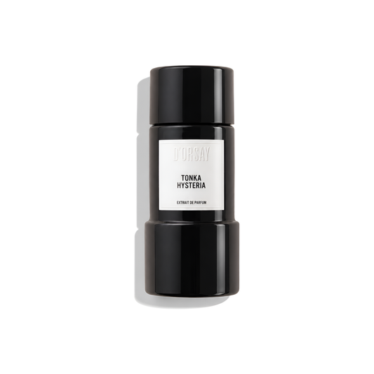 Bottle of D'Orsay Tonka Hysteria Extrait fragrance on a white background with soft shadow