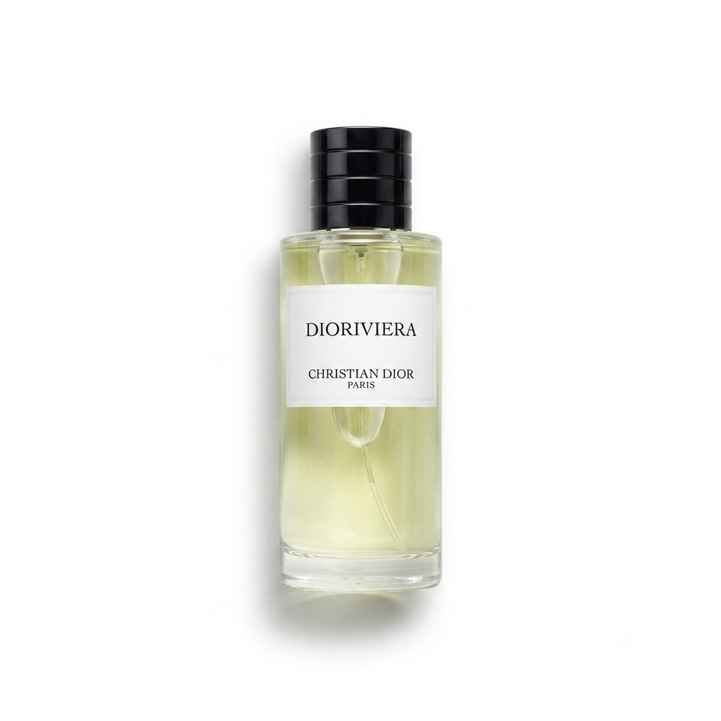 Bottle of Dioriviera EDP fragrance on a white background with soft shadow