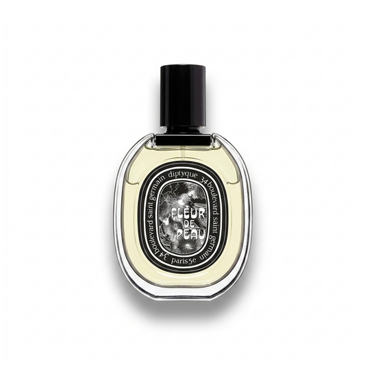 Bottle of Diptyque Fleur de Peau EDP fragrance on a white background with soft shadow