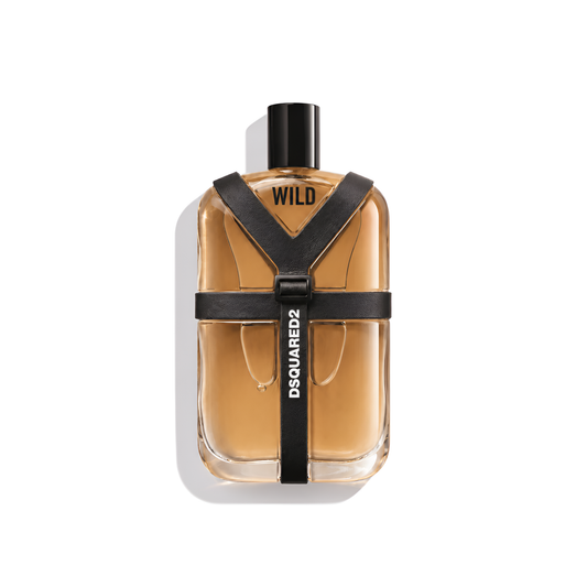 Bottle of Dsquared² Wild EDT fragrance on a white background with soft shadow
