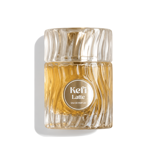 Bottle of Elite Risala Kefi Latte EDP fragrance on a white background with soft shadow