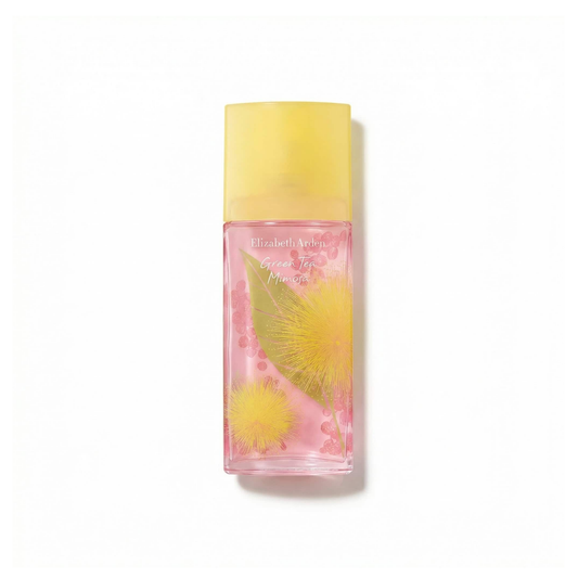 Bottle of Elizabeth Arden Mimosa EDT fragrance on a white background with soft shadow