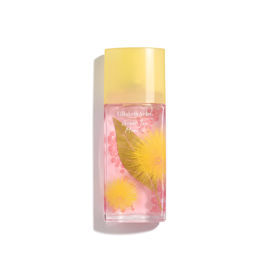 Bottle of Elizabeth Arden Mimosa EDT fragrance on a white background with soft shadow