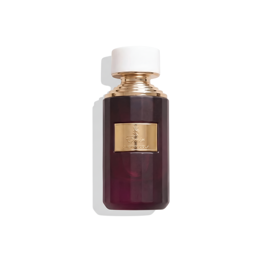 Bottle of Emir Cherry Cola EDP fragrance on a white background with soft shadow