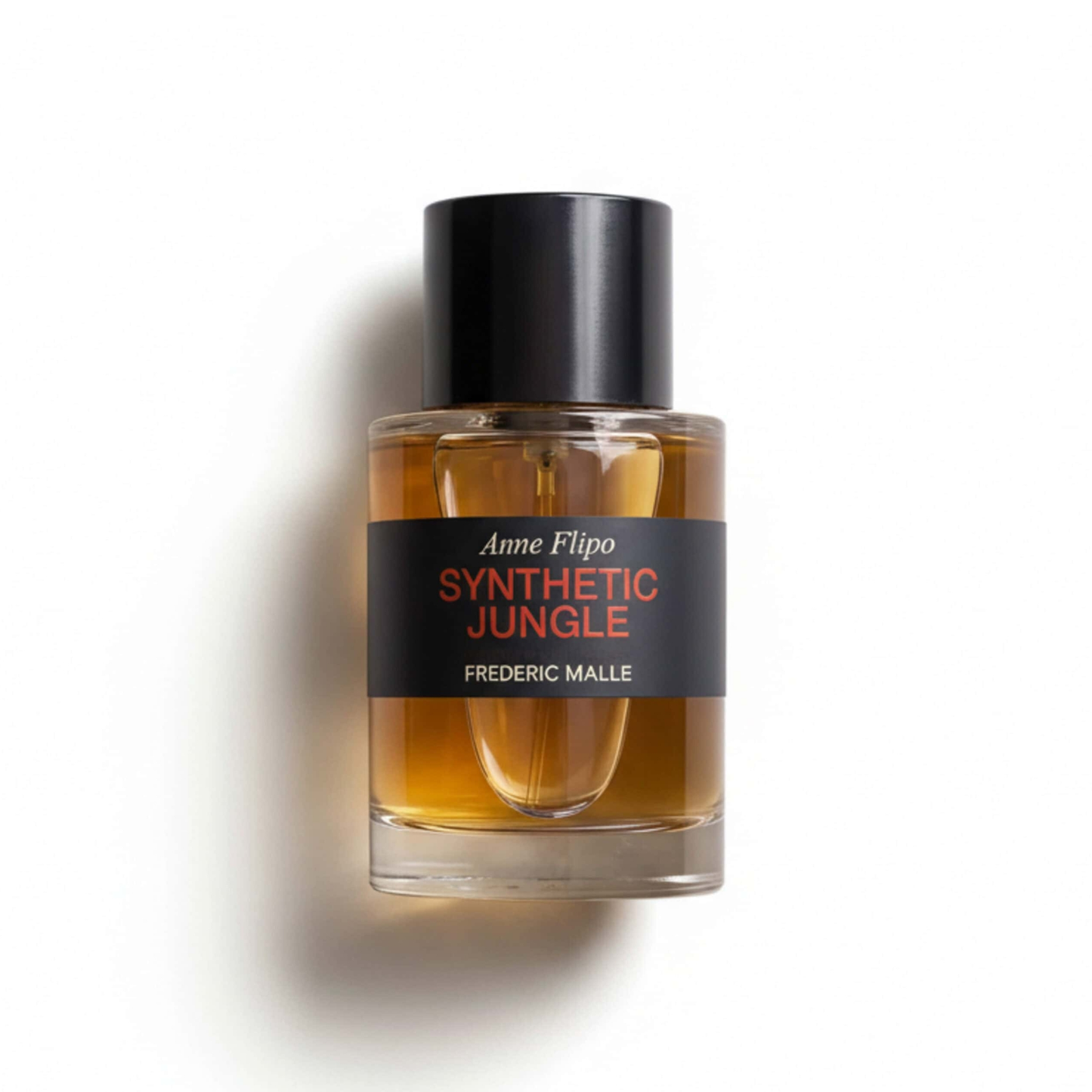 Bottle of F. Malle Synthetic Jungle EDP fragrance on a white background with soft shadow