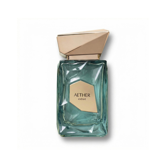 Bottle of French Avenue Aether Extrait fragrance on a white background with soft shadow