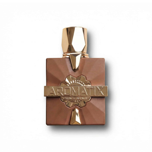 Bottle of French Avenue Aromatix x Royal Taboo EDP fragrance on a white background with soft shadow