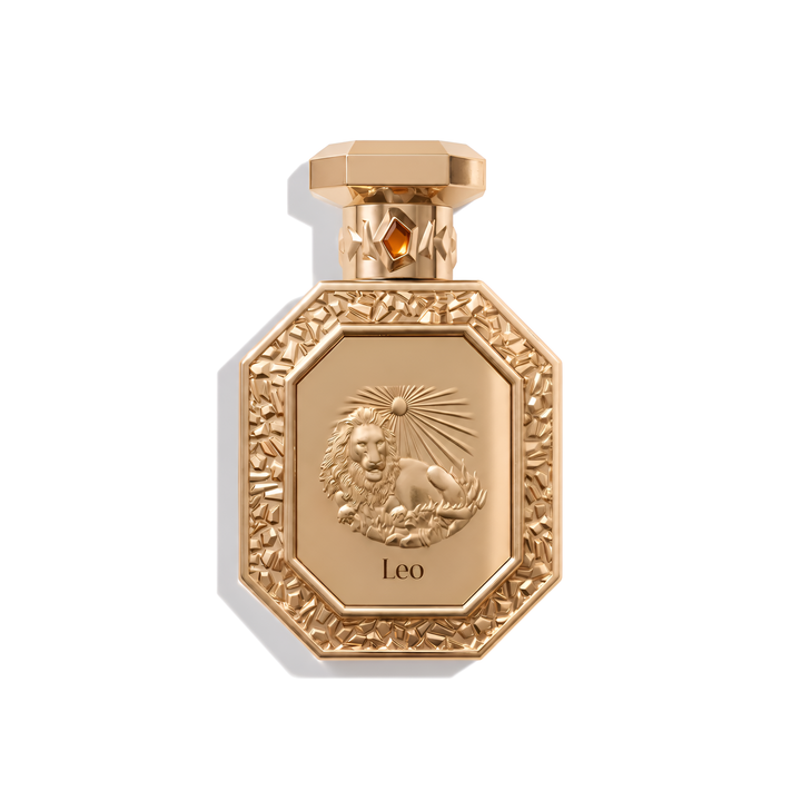 Bottle of French Avenue Genesis Leo EDP fragrance on a white background with soft shadow