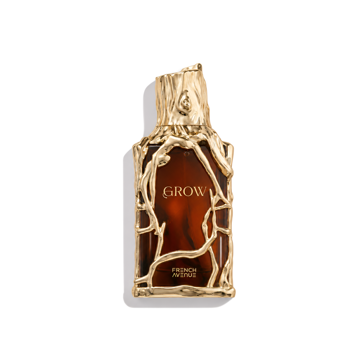 Bottle of French Avenue Grow EDP fragrance on a white background with soft shadow