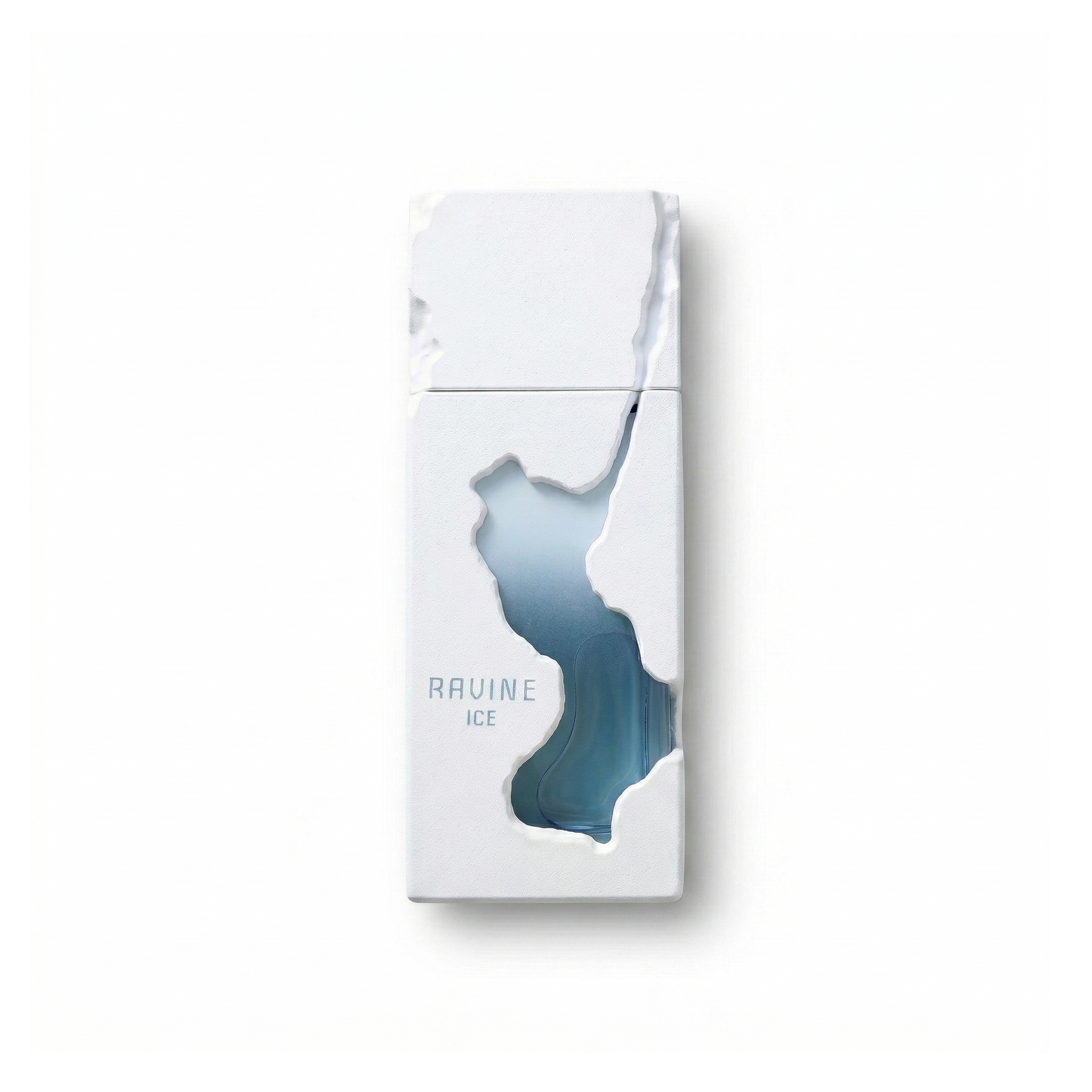 Bottle of French Avenue Ravine Ice EDP fragrance on a white background with soft shadow