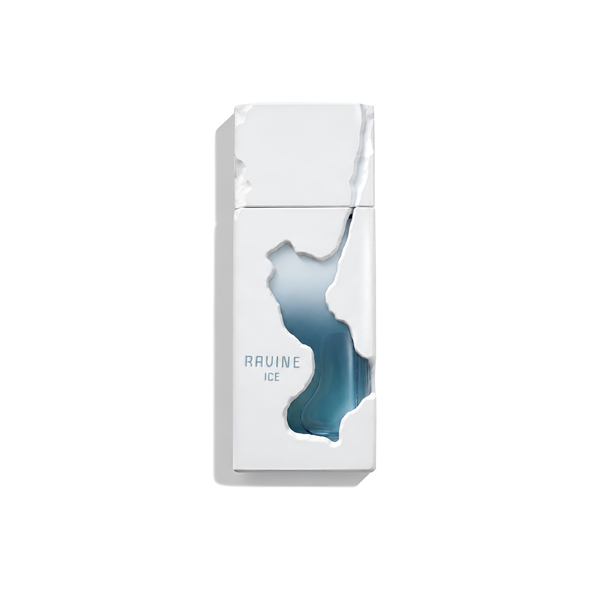 Bottle of French Avenue Ravine Ice EDP fragrance on a white background with soft shadow