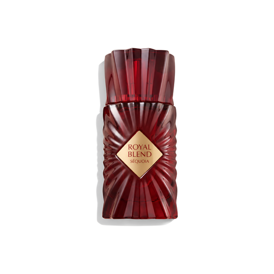 Bottle of French Avenue Royal Blend Sequoia Extrait fragrance on a white background with soft shadow