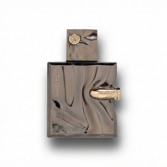 Bottle of French Avenue Spectre Ghost EDP fragrance on a white background with soft shadow