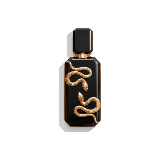 Bottle of French Avenue Veneno fragrance on a white background with soft shadow