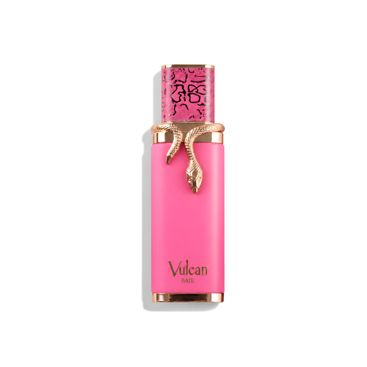 Bottle of French Avenue Vulcan Baie EDP fragrance on a white background with soft shadow