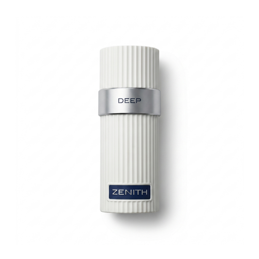 Bottle of French Avenue Zenith Deep EDP fragrance on a white background with soft shadow