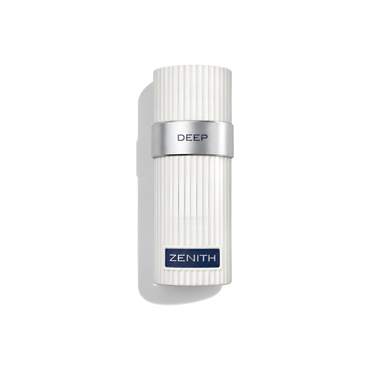 Bottle of French Avenue Zenith Deep EDP fragrance on a white background with soft shadow