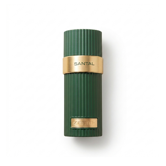 Bottle of French Avenue Zenith Santal EDP fragrance on a white background with soft shadow