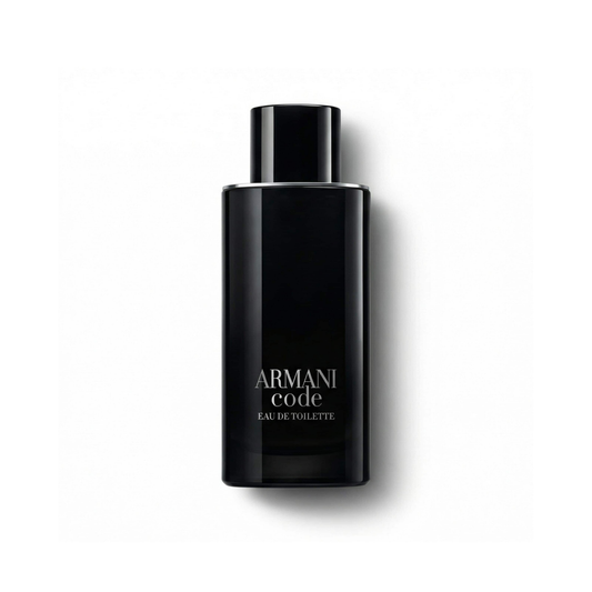 Bottle of Giorgio Armani Code EDT fragrance on a white background with soft shadow