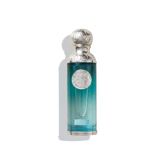 Bottle of Gissah Capri EDP fragrance on a white background with soft shadow