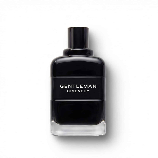 Bottle of Givenchy Gentleman Eau de Parfum EDP fragrance on a white background with soft shadow