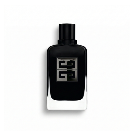 Bottle of Givenchy Gentleman Society EDP Extreme fragrance on a white background with soft shadow