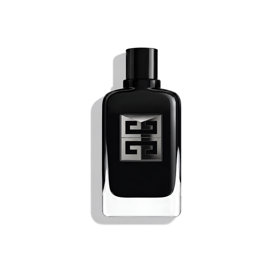 Bottle of Givenchy Gentleman Society EDP Extreme fragrance on a white background with soft shadow