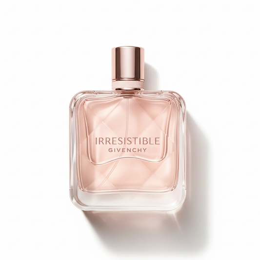 Bottle of Givenchy Irresistible EDP fragrance on a white background with soft shadow