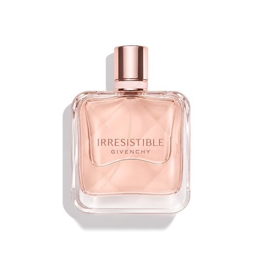 Bottle of Givenchy Irresistible EDP fragrance on a white background with soft shadow