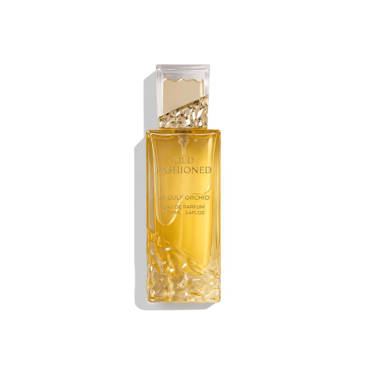Bottle of Gulf Orchid Old Fashioned EDP fragrance on a white background with soft shadow
