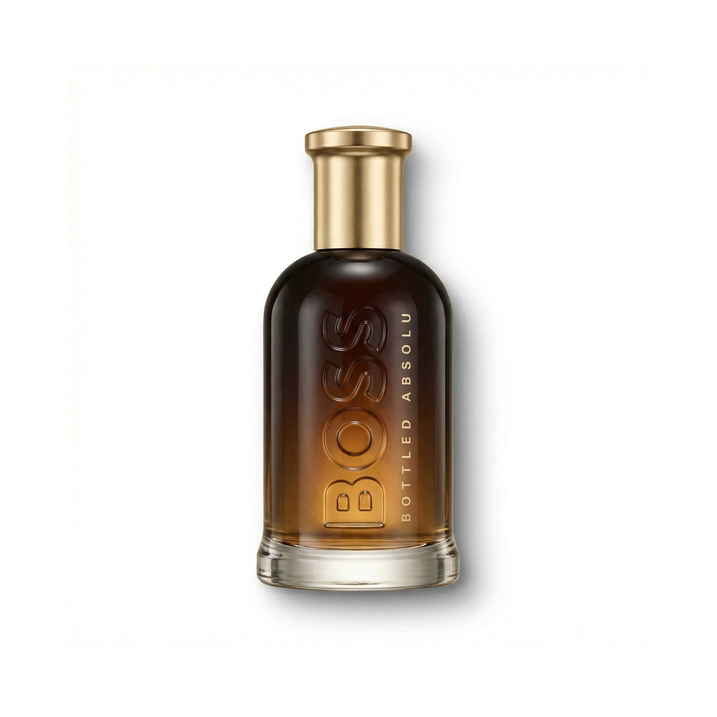 Bottle of Hugo Boss Bottled Absolu fragrance on a white background with soft shadow
