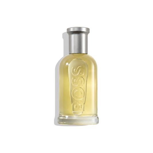 Bottle of Hugo Boss Bottled EDT fragrance on a white background with soft shadow