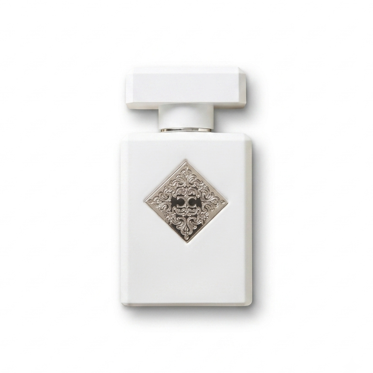 Bottle of Initio Musk Therapy Extrait fragrance on a white background with soft shadow