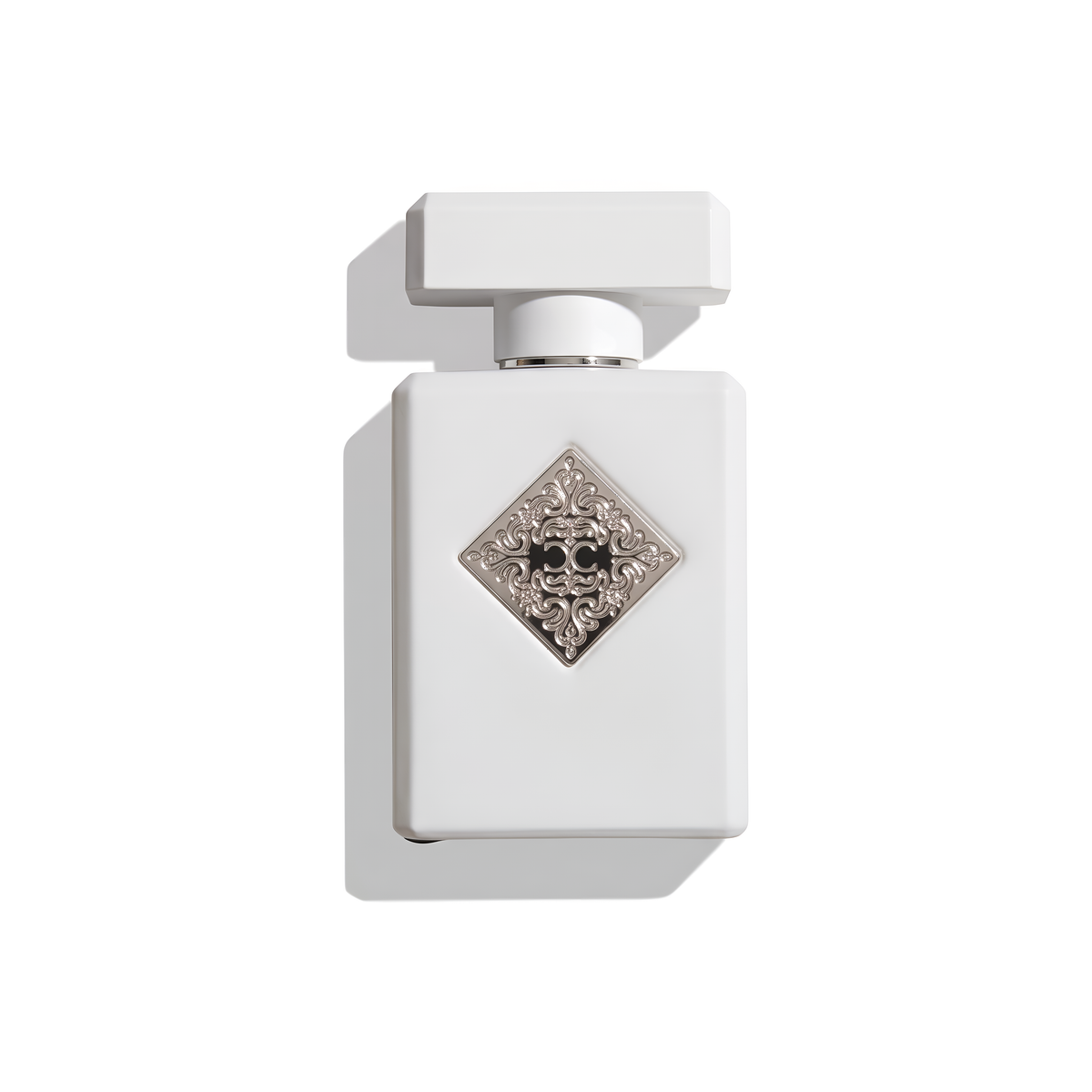 Bottle of Initio Musk Therapy Extrait fragrance on a white background with soft shadow