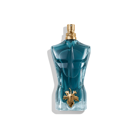 Bottle of JPG Le Beau EDT fragrance on a white background with soft shadow