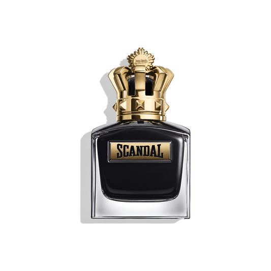 Bottle of JPG Scandal Le Parfum fragrance on a white background with soft shadow