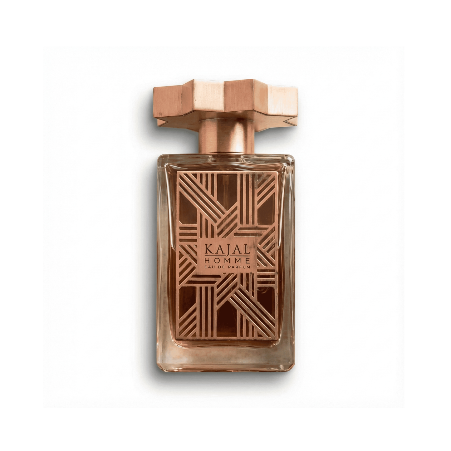 Bottle of Kajal Homme EDP fragrance on a white background with soft shadow