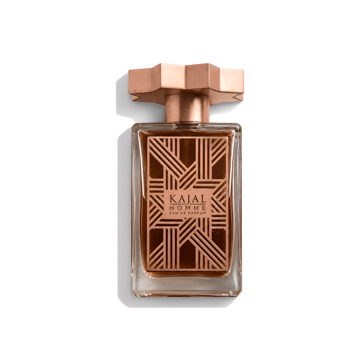 Bottle of Kajal Homme EDP fragrance on a white background with soft shadow