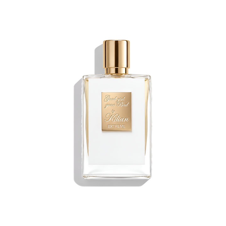 Bottle of Kilian Good Girl Gone Bad Extreme EDP fragrance on a white background with soft shadow