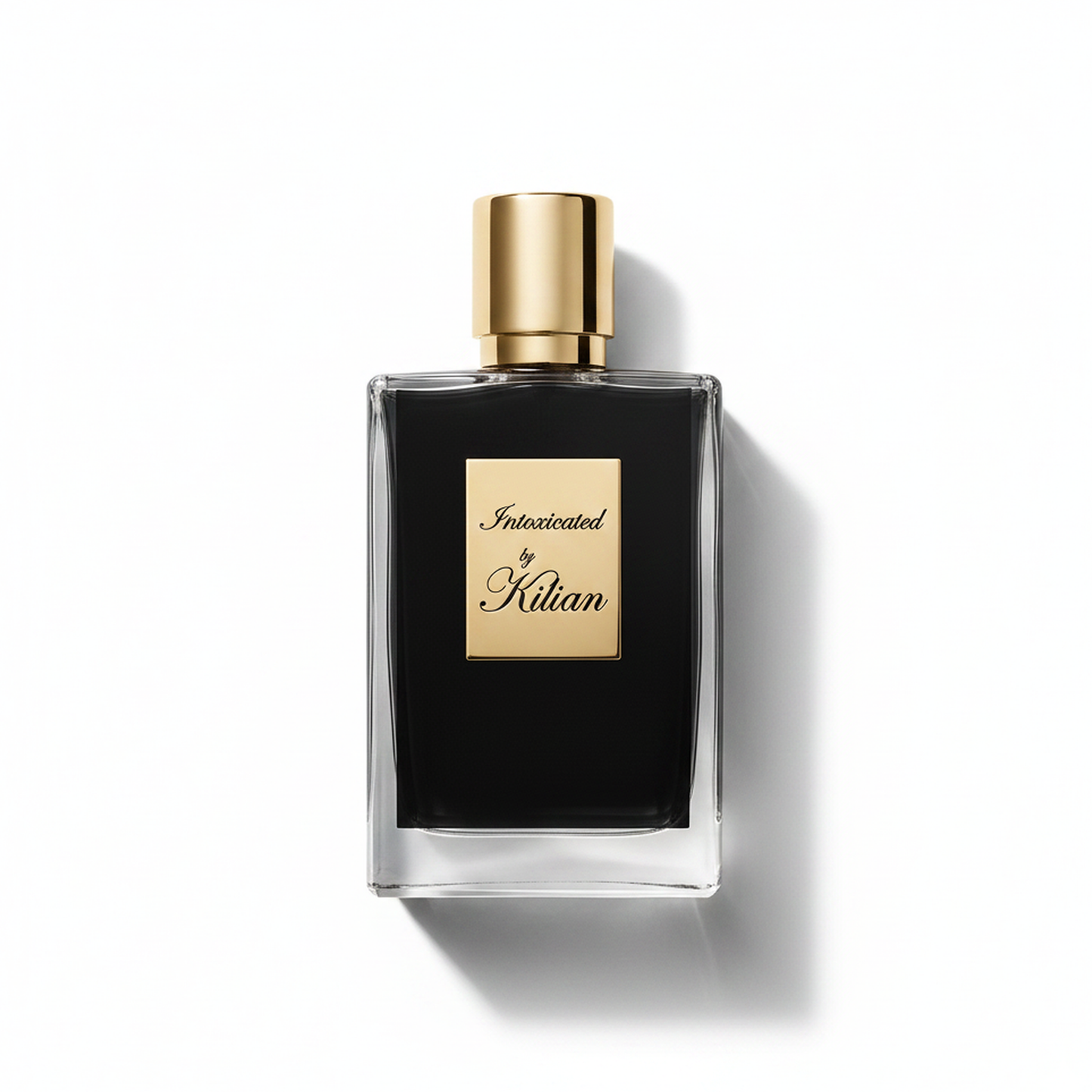 Bottle of Kilian Intoxicated (Batch 2015) EDP fragrance on a white background with soft shadow