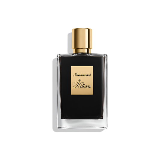 Bottle of Kilian Intoxicated (Batch 2015) EDP fragrance on a white background with soft shadow