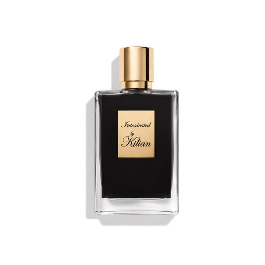 Bottle of Kilian Intoxicated EDP fragrance on a white background with soft shadow