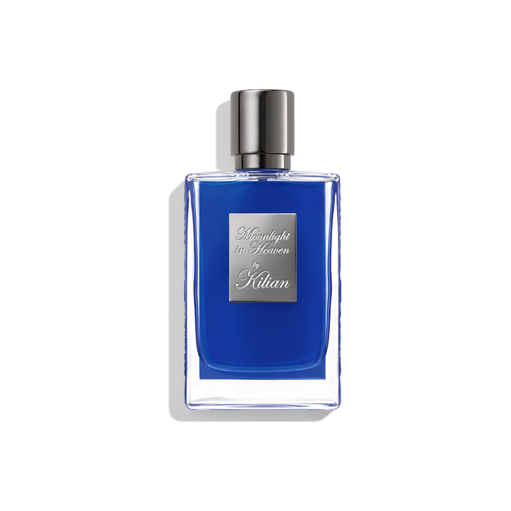 Bottle of Kilian Moonlight in Heaven EDP fragrance on a white background with soft shadow