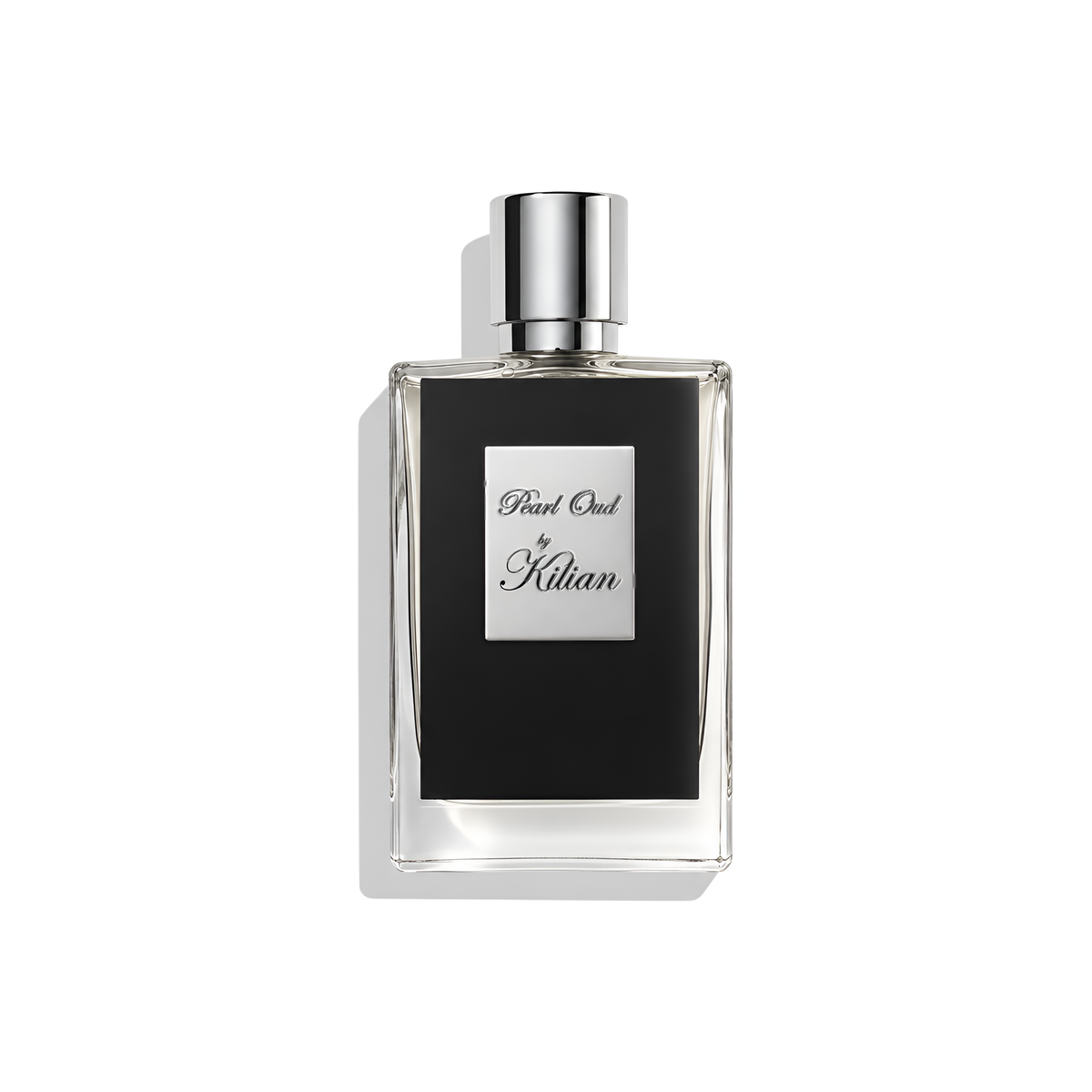 Bottle of Kilian Pearl Oud EDP fragrance on a white background with soft shadow
