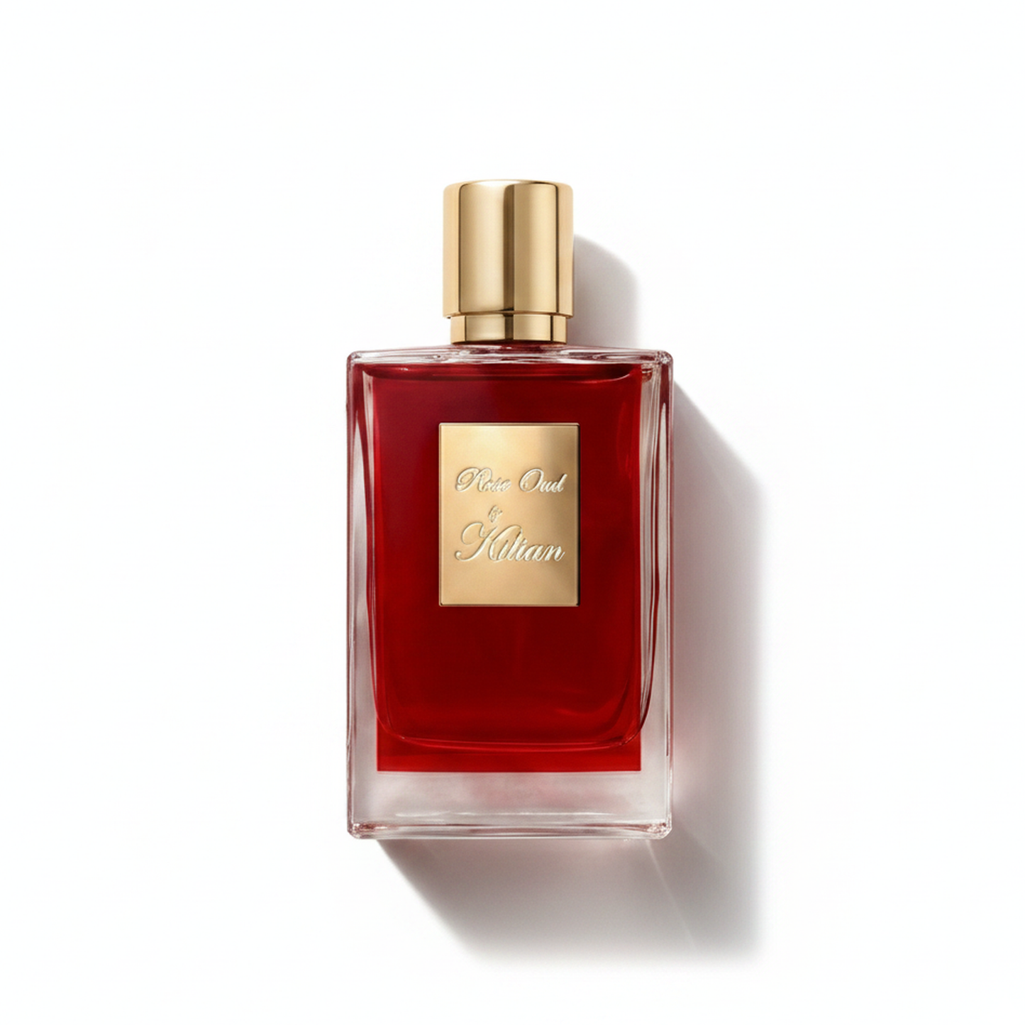 Bottle of Kilian Rose Oud (Batch 2015) EDP fragrance on a white background with soft shadow