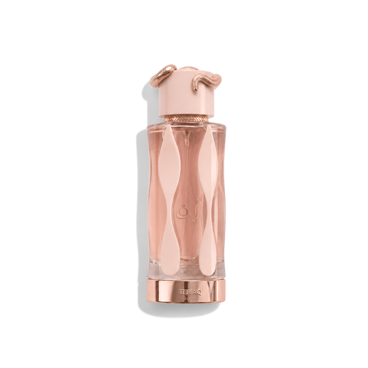 Bottle of Lattafa Teriaq EDP fragrance on a white background with soft shadow