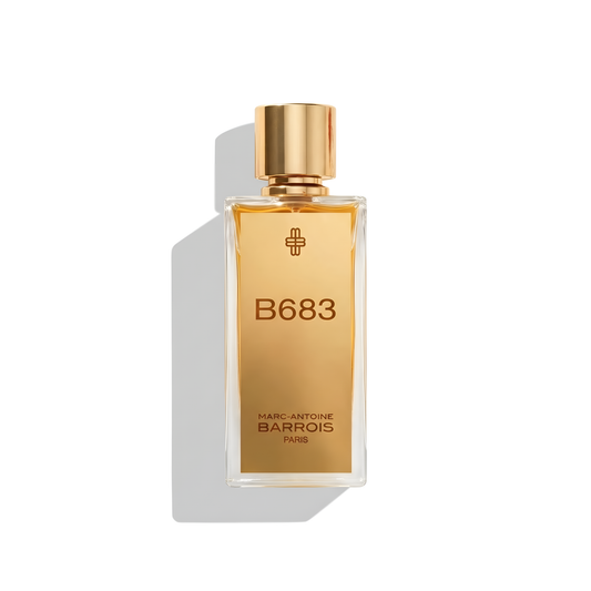 Bottle of MAB B683 EDP fragrance on a white background with soft shadow