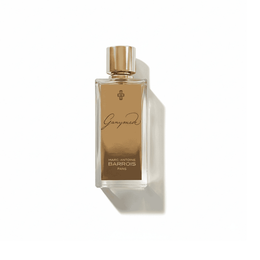 Bottle of MAB Ganymede EDP fragrance on a white background with soft shadow