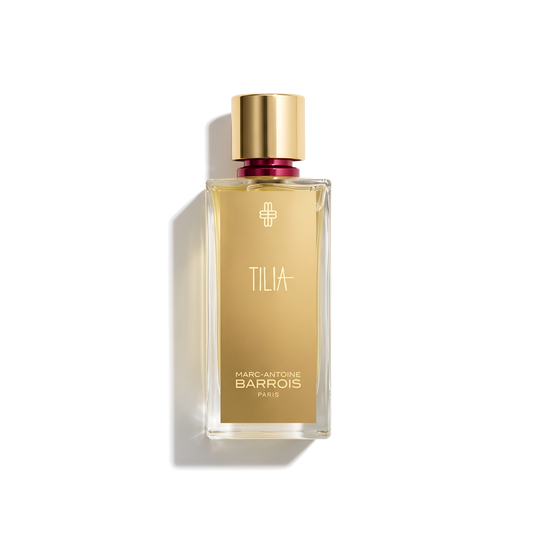 Bottle of MAB Tilia EDP fragrance on a white background with soft shadow